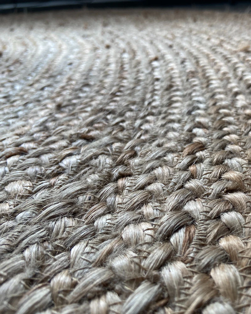 Tapis en jute naturel, tressage serré